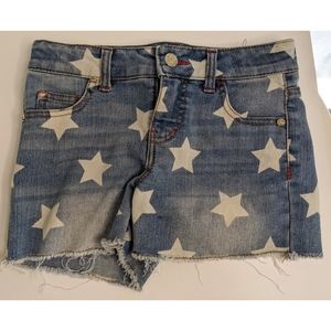 CAT & JACK White Star Blue Denim Girls Shorts
